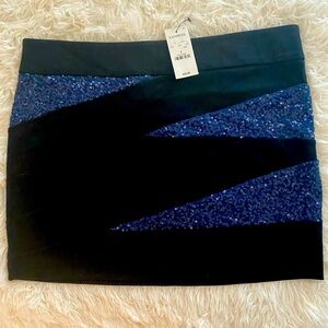 Express black mini skirt with navy sequin detail size 8
